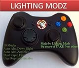 Black Xbox 360 Modded Controller 10 Mode Rapid Fire Wireless with Red LED for Black OPS
