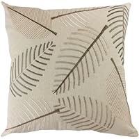 Decorative Leaf Emboirdery Floral Throw Pillow Cover 18' Brown