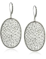 Dana Kellin Dramatic Crystal Silver Shadow Oval Earrings