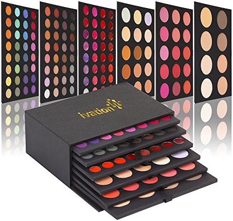 Ivation Professional 6 Layer, Blush, Lipgloss, Eyeshadow Makeup Cosmetic Kit - High Quality Ingredients -Lasts All Day, Very Pigmented, Vibrant Colors - Feels Light &amp; Soft. Creates Clear &amp; Brilliant Finish - Perfect for Professional &amp; Home Use - Applies Evenly &amp; Blends Well.