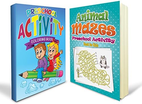 Preschool Coloring And Activity Book Bundle Includes a Preschool and Animal Mazes Activity Book for Kids with 100+ Super Fun Pages