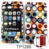 Apple iPhone 4 - 4S (AT&T/Verizon/Sprint) Multi-Color Circles and Dots in Rows Hard Case/Cover/Faceplate/Snap On/Housing/Protector