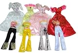 Lot de vetements poupee 4 robes + 4 ensembles pantalon