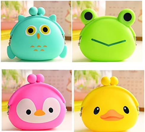 BEYLLEY 4 Pack Cute Silicone Coin Purse for Kids Girls Women