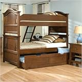 IMAGE OF Bradford Twin Bunk Bed with Full Extension in Rich Cherry