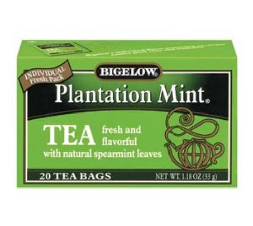 Bigelow Plantation Mint Tea, 20-Count Boxes (Pack of 6)