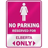 NO PARKING ' RESERVED FOR ELBERTA ONLY ' PARKING SIGN NAME