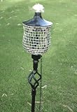 72 Inch (set Of 6) Silver Disco Mosaic Tulip Outdoor Garden Tiki Torches