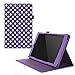 Fire HD 10 Case, Amazon Fire HD 10 2015 Case, rooCASE Dual View Leather PU Folio Slim Fit Lightweight Folding Stand Cover Auto Wake/Sleep Dot Purple