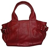 Women's Tignanello Purse Handbag Royal Rings French Leather Tote Glam Red