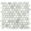 CARRARA (CARRERA) HEXAGON 1" HONED MARBLE MOSAIC TILE