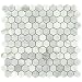 CARRARA (CARRERA) HEXAGON 1" HONED MARBLE MOSAIC TILE