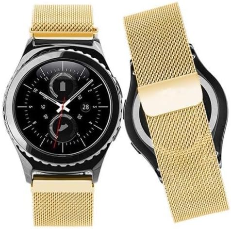 20mm Gear S2 Classic Accessories Band, ESK Collection New Fashion Milanese Loop Stainless Steel Mesh Bracelet Replacement Band Strap for Samsung Gear S2 Classic Smart Watch SM-R732 2015 (Gold)