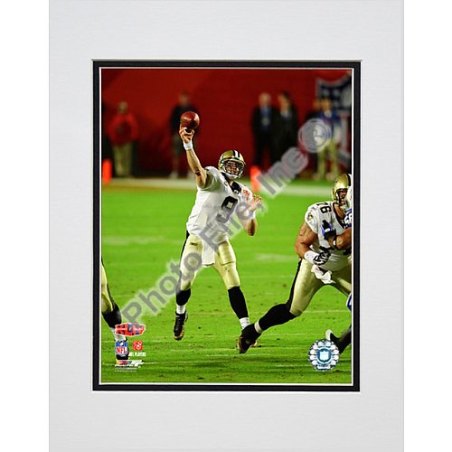 Photo File New Orleans Saints Super Bowl Xliv Champions Drew Brees Matted Photo