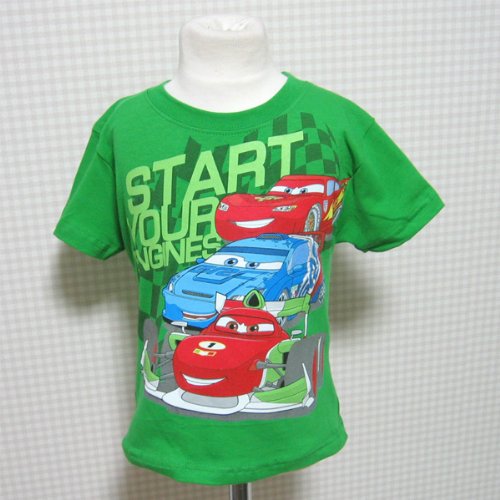 Disney（ディズニー）カーズ・マックイーン＆仲間半袖Tシャツ（グリーン）