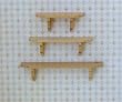 Dollhouse Miniature Set of 3 Oak Wall Shelves