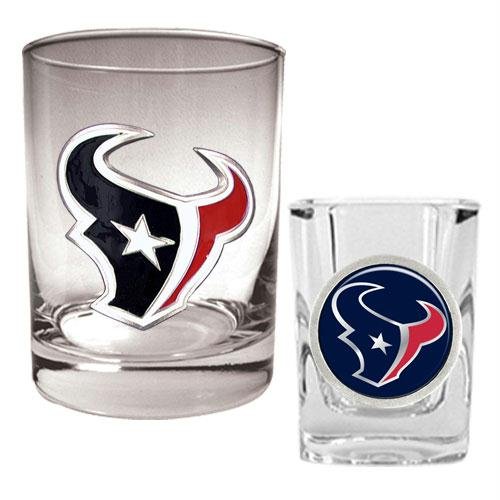 NFL Houston Texans Rocks Glass & Shot Glass Set - Primary Logo