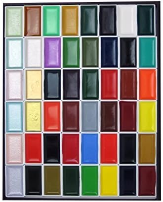 Nihonga Sumi-e Watercolor Paint Pan Set, 48 colors by Kissho
