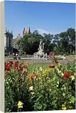 Neptune statue in the Alter Botanical Garden - 20 Inch Canvas Print (51 cm) by Robert Harding