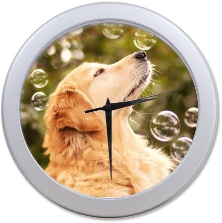 Custom Cute Golden Retriever Dogs Wall Clock