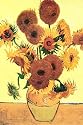 Vincent Van Gogh (Vase with Fifteen Sunflowers) Art Poster Print - 16" X 20"