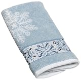 Review Lenox 047596228210 / Lenox Merry and Bright Snowflakes Fingertip Towel, Blue