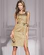 Together Belted metallic sheath dress|