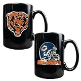 Chicago Bears NFL 2pc Black Ceramic Mug Set - Primary Logo