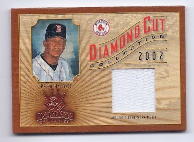 2002 Diamond Kings Diamond Cut Collection Game Used Jersey #64 Pedro Martinez Boston Red Sox #'ed 169/500