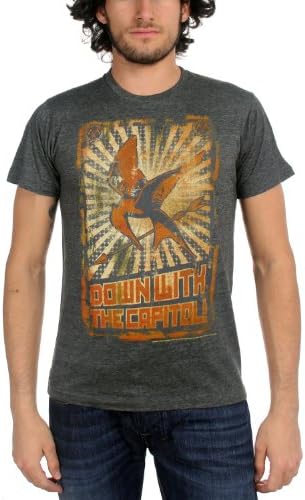 The Hunger Games - Down W/Capitol Poster Adult T-Shirt In Heather Charcoal