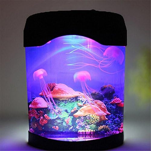 Novelty Silica Artificial Jellyfish Aquarium Colorful Silica Jellyfish Aquarium Night Light Lamp