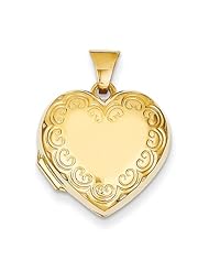 14k Yellow Gold Domed Heart Locket. Metal Wt- 1.19g