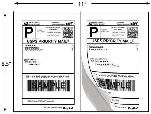 600 Half Sheet Shipping Labels Laser/Inkjet USPS UPS Fedex by Business Depot