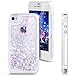 iPhone SE Case,iPhone 5S Case,iPhone 5 Case,Fashion Creative Design Flowing Glitter Floating Luxury Bling Glitter Sparkle Love Heart Hard Case for iPhone SE & iPhone 5S 5,Love:Blue+Pink