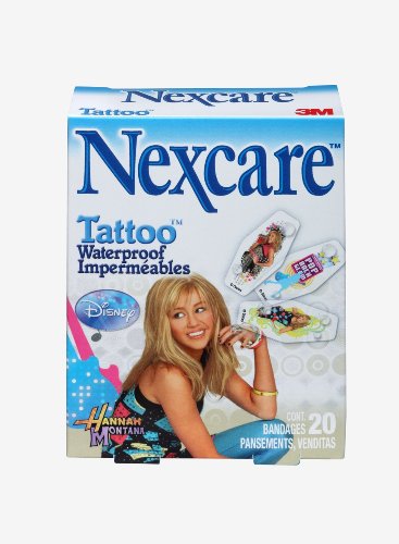 Nexcare Tattoo Waterproof, Hannah Montana Bandages One Size, 20 ct Packages