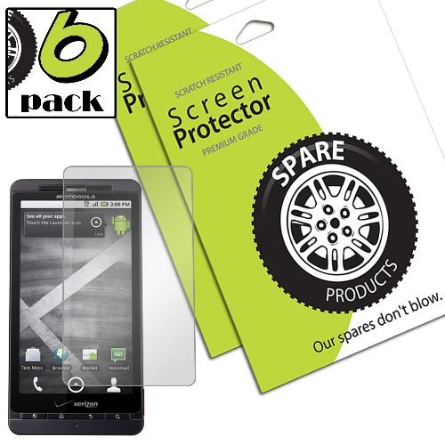 Spare Products (6 Pack) of Motorola Droid X 2 Screen Protectors (DIAMOND)