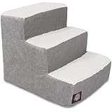3 Step Portable Pet Stairs By Majestic Pet Products Villa Vintage Steps for Cats and Dogs Grey
