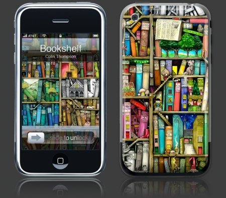 Apple iPhone Premium Vinyl Skin - Bookshelf (GelaSkins Brand) Made in Canada