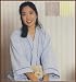 Beautiful Seersucker Robe In Kimono Style (Tan Color)