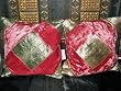Sofa Cushion Covers-2 Bronze Pink Velvet Patchwork Sari Toss Pillow Cushion Covers Free Shippping