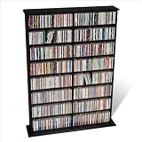 Prepac Double Width CD DVD Wall Media Storage Rack in Black