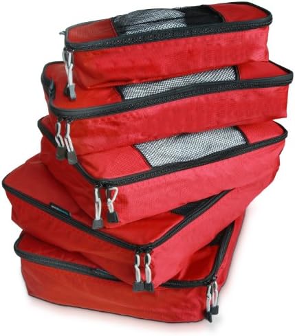 TravelWise Packing Cube System - Durable 5 Piece Weekender+ Set [2014 Version]