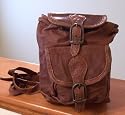 Dark Chocolate Brown Leather Backpack / Satchel