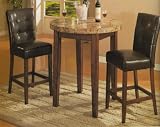 3 Pc Artificial Marble Top Counter Height Bar Set, Table with 2 Stools