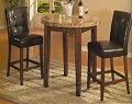 3 Pc Artificial Marble Top Counter Height Bar Set , Table with 2 Stools