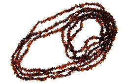 3 Strands of Light-Dark Baltic Amber Chips - 34 Inches