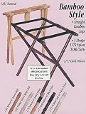 Bamboo Luggage Rack with 3 Brown Vinyl Straps (Natural/Brown Straps) (23 H x 15 W x 20 D)