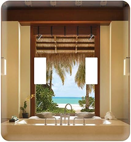 WaPlate - Reethi Rah Beach Bungalow Villa Bathroom Bath Maldives - Switch Plate Double Toggle
