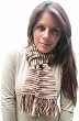 Handmade Alpaca Natural Fiber Scarf - Mocha Brown Stripes (Long Size) [Apparel]