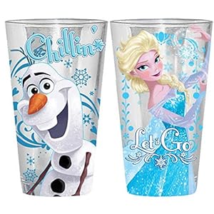 Frozen 2-Pack Pint Glasses Disney Elsa Olaf Let It Go